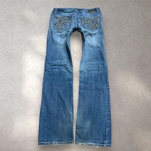 Petrol Low Rise Bootcut Jeans